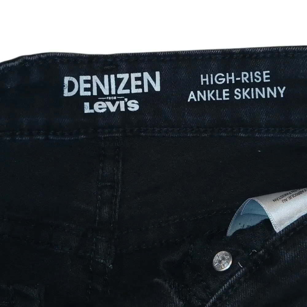 DENIZEN Women's High Rise Ankle Skinny Stretchy Black Wash Jeans - Size: 6